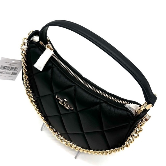 Kate Spade Carey Zip Top Crossbody Bag Black/Gold - Picture 9 of 15